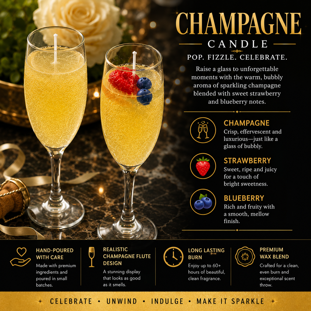 Champagne Candle with_berries